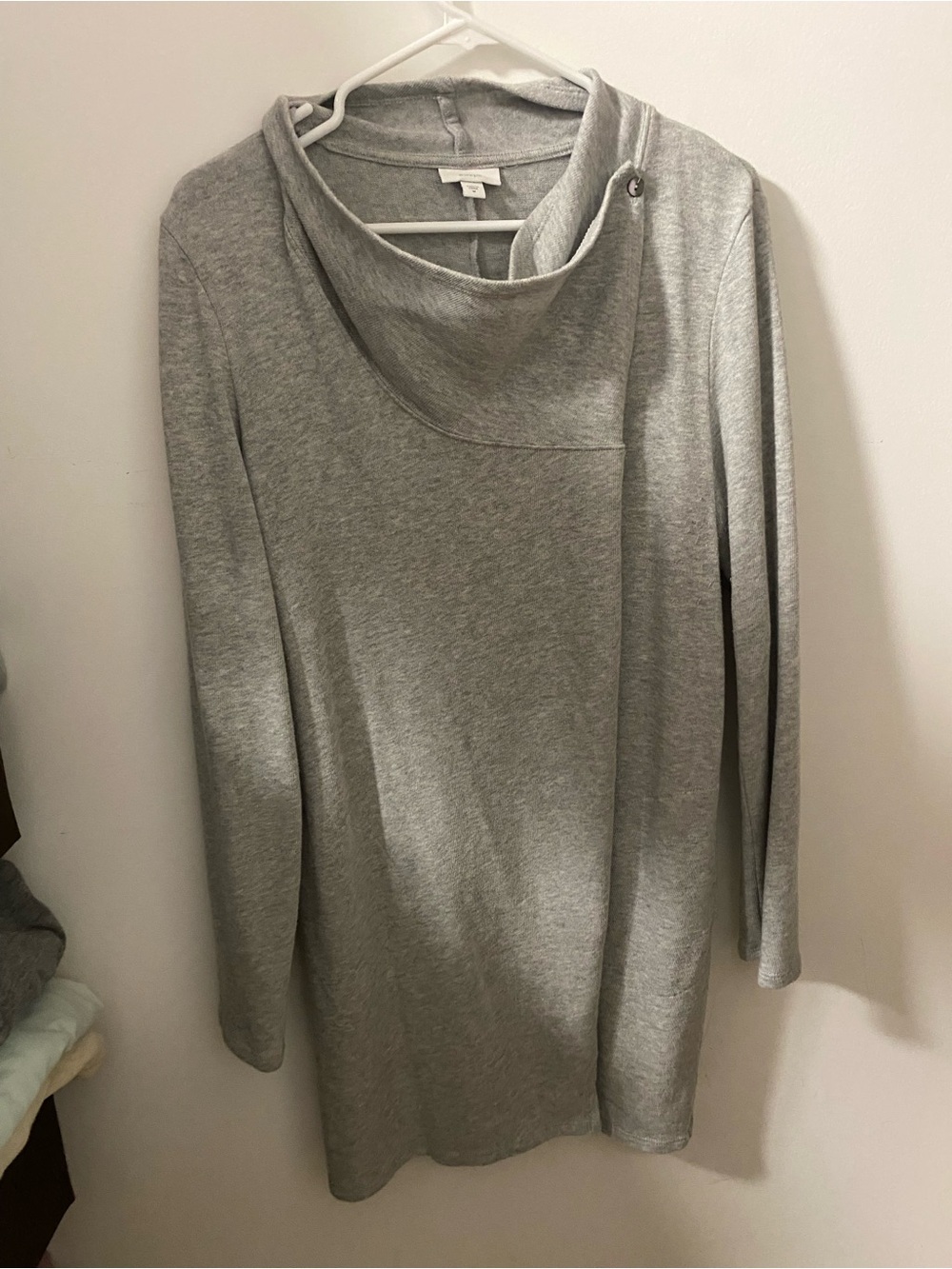 J. Jill Light Heather Gray Cowl Neck Tunic Sweater